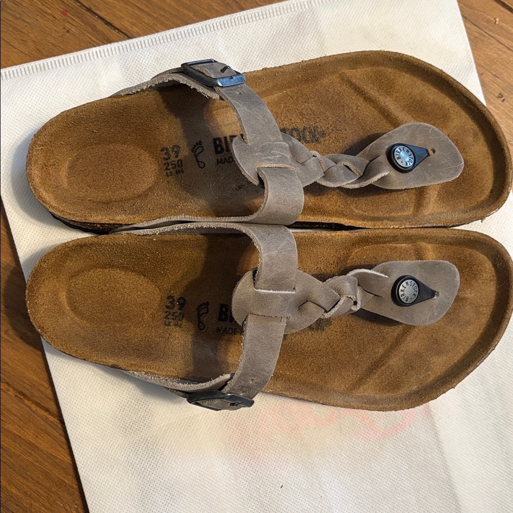 Birkenstock Beige Braided Sandals - Picture 2 of 10